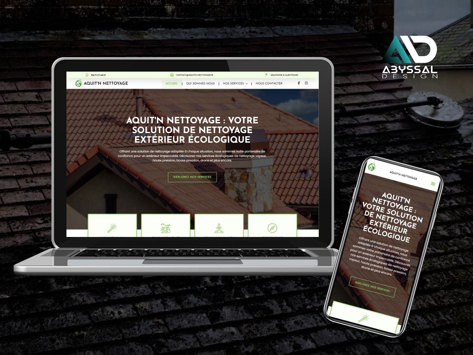 Refonte complète du site et identité visuelle Aquit'N Nettoyage