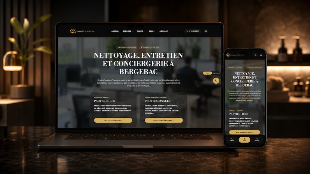Aperçu du projet Conception du site Cinalex Services